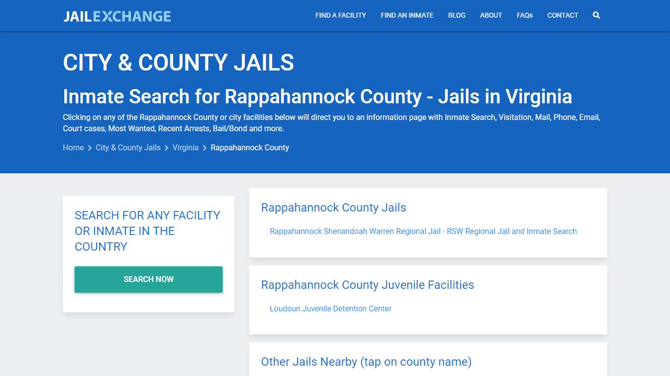 Inmate Search for Rappahannock County | Jails in Virginia - Jail Exchange